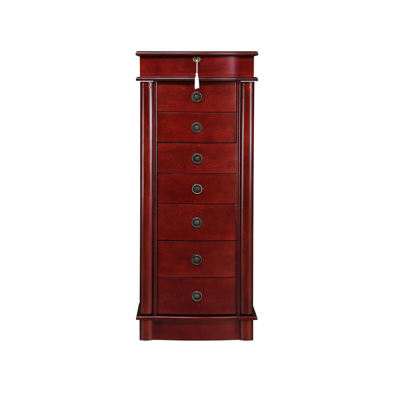 Armoire à bijoux avec miroir Argueta, Cerisier
