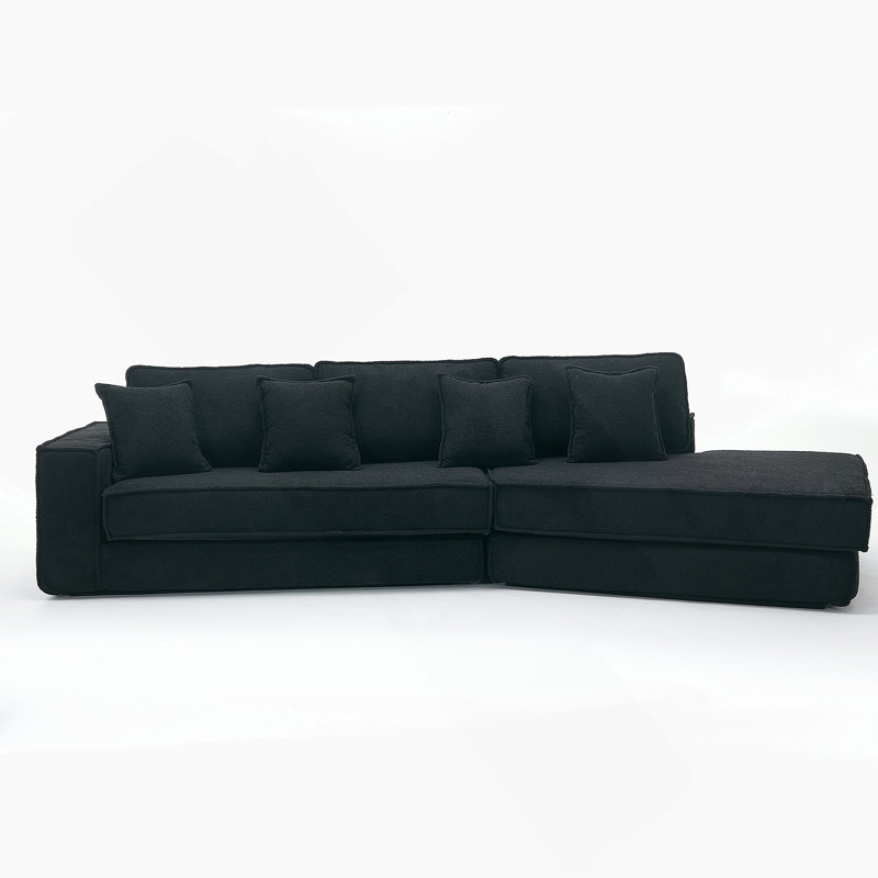 Canapé-lit pliant polyvalent avec velours d'agneau doux, idéal pour le salon, Noir