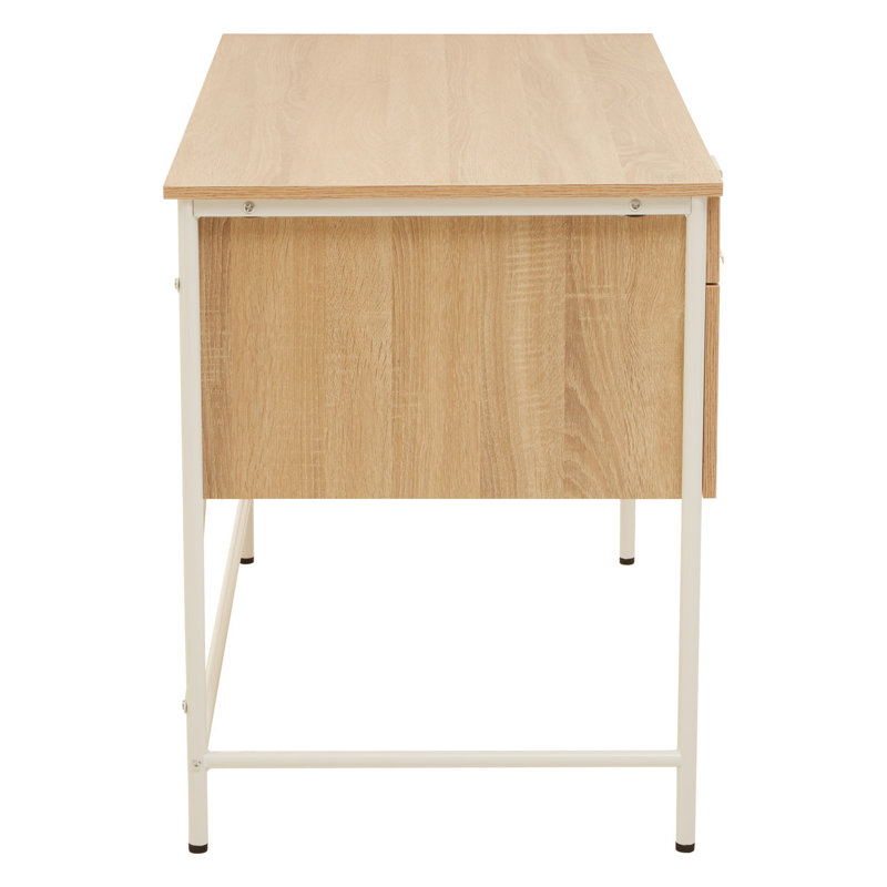 Reinolf Writing Desk, White, Left Hand Facing, Natural