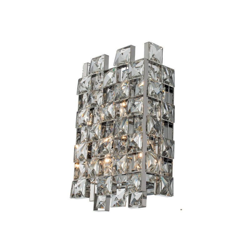 Piazze 3 LT Chrome/Clear Wall Sconce Allegri, Polished Chrome