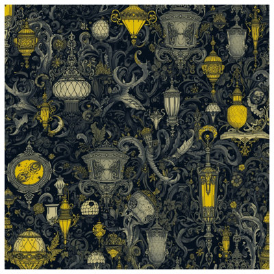 Tapis de bain Ornate Lanterns Illustration
