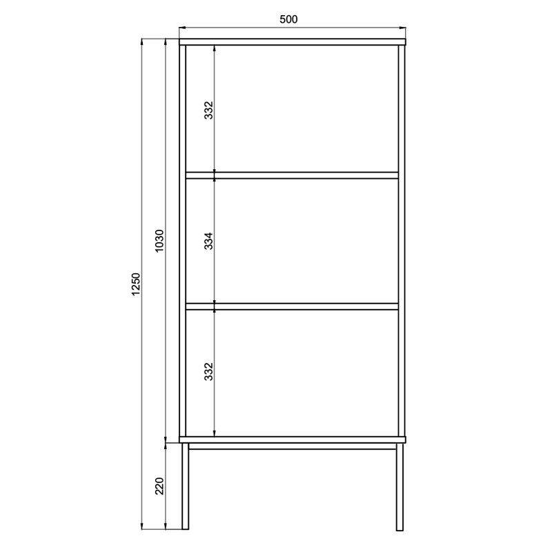 Veldio Three-Tier Shoe Cabinet 50 cm with Legs, White/Black