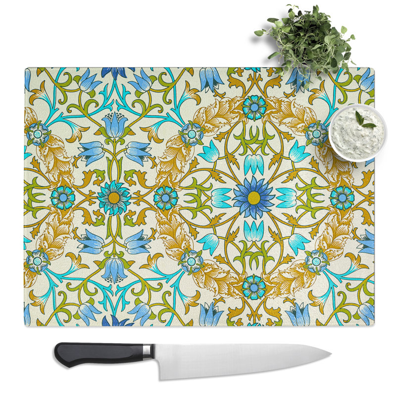 Vine Pattern Vol.3 Print By William Morris  Glass Chopping Board