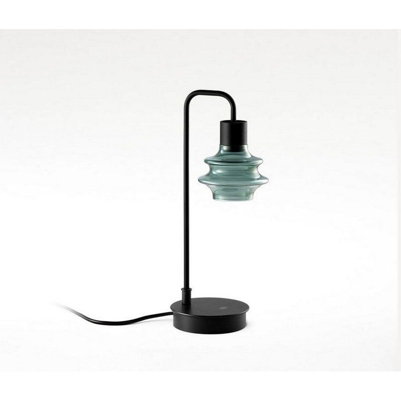Lampe de table Drop Black, Verre vert, H 13,98 po x l 4,72 po x P 4,72 po