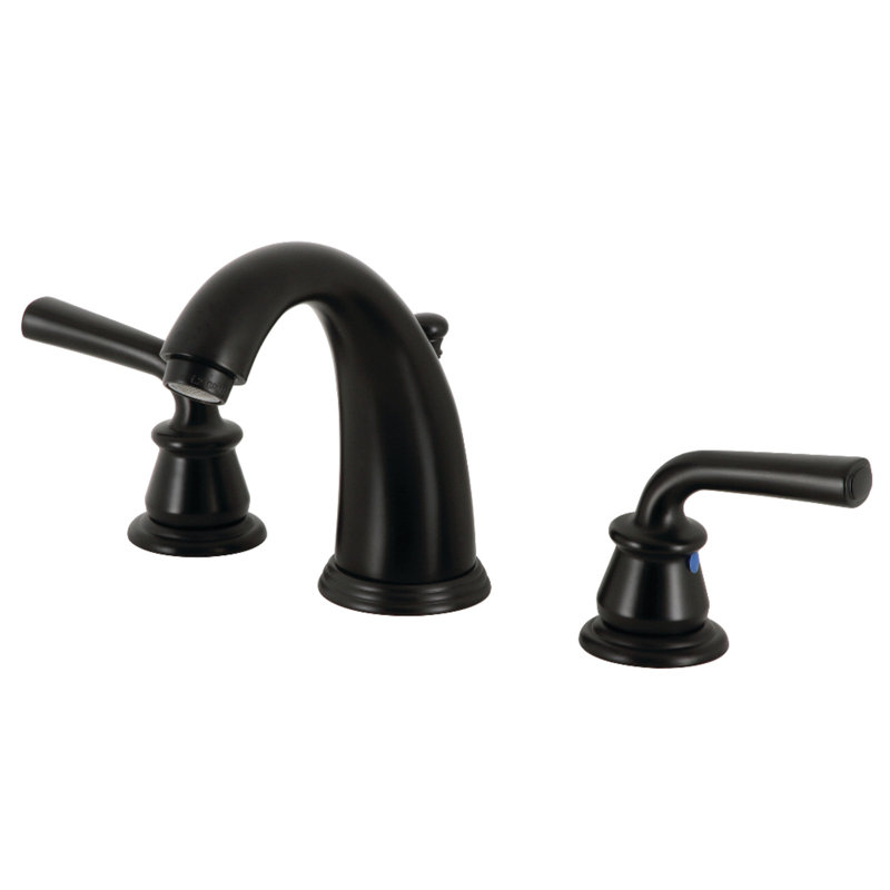 Robinet de salle de bain espacé Kingston, Noir mat