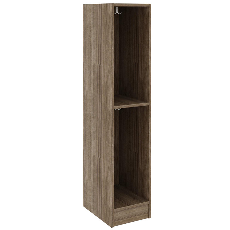 Armoire de salle de classe simple à deux compartiments, Orme foncé