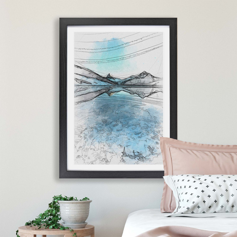 Bachalpsee Lake in Switzerland - Framed Print, Black, 45cm H x 63cm W x 2cm D