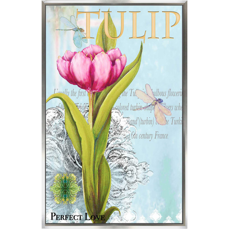 «Elegant Tulip I», impression, H 43,5 po x l 27,5 po x P 2 po, Cadre flottant argent