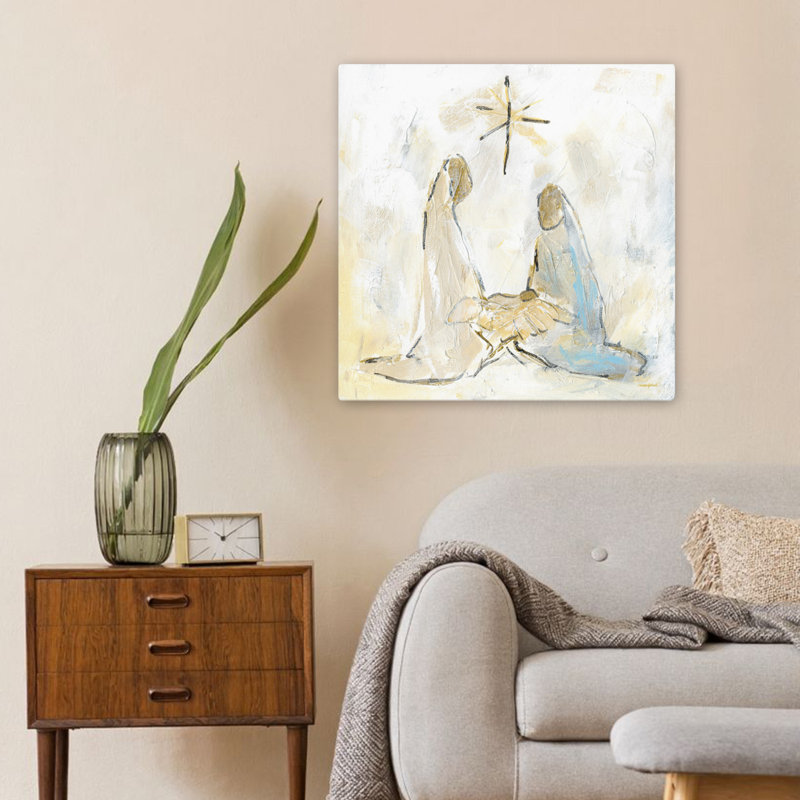 Sainte Famille, art des fêtes minimaliste, H 24 po x l 24 po