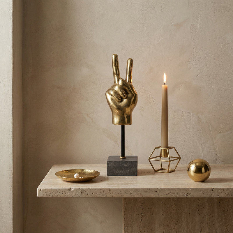 Peace Sign on Stand Figurine