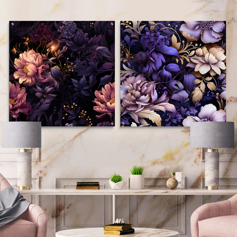 Athey - Ensemble de 2 art mural en verre acrylique, H 36 po x l 73 po