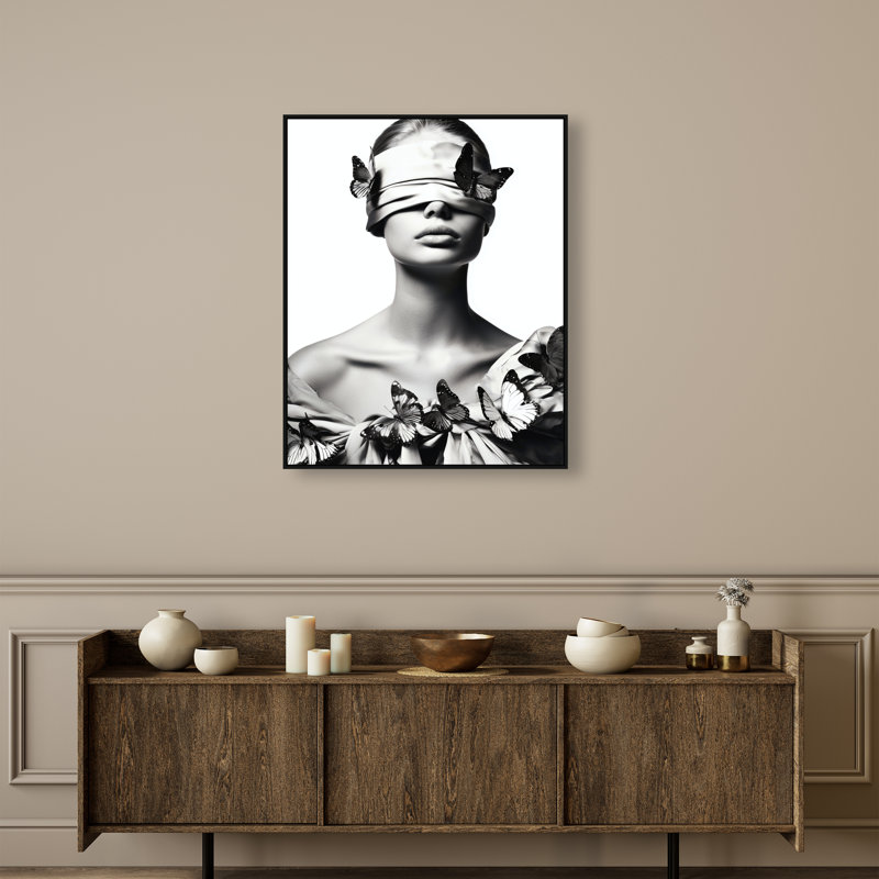 Silent Visionary II Graphic Art Canvas, 16"H x 20"W, Black Floater Frame
