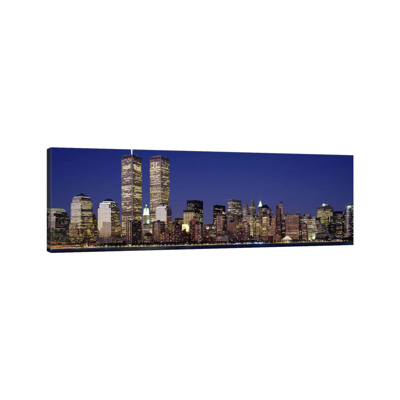 Skyscrapers In A City, World Trade Center, Manhattan, New York City, New York State, USA - Wrapped Canvas Panoramic Print