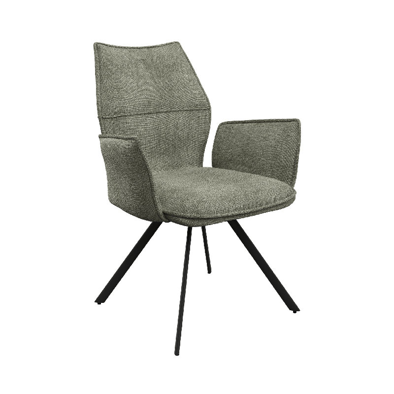 Lusso Fabric Dining Armchair, Green