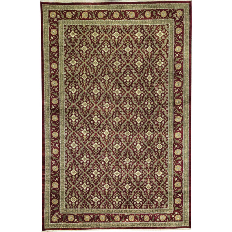 Tapis rouge et rouge noué à la main de haute qualité