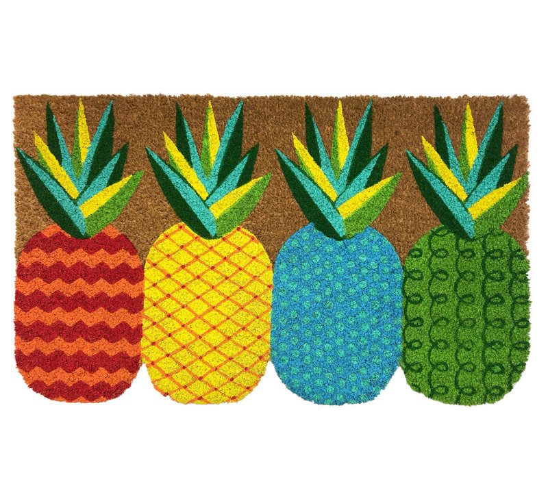 Pineapple Natural Fiber Coir Doormat