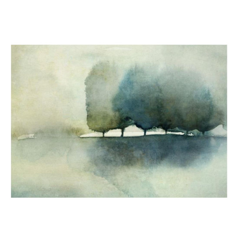 Scenery Landscape I Painting by Isabella Burton, Glass Coat, 24" W x 17" H x 1.5" D