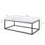 Repose-pieds de table basse en marbre de 40 pouces pour le salon, style industriel moderne Mid-Century, plateau très épais, bois et métal (marbre blanc)