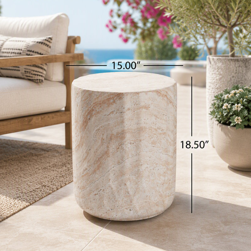 Table d'appoint d'extérieur / d'intérieur en béton léger