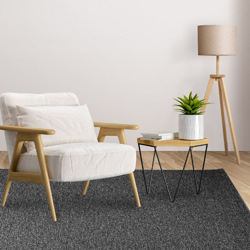 Amorrah Furnish my Place Modern Indoor/Outdoor Commercial Solid Color Rug - Pet and Kids Friendly Rug, Stain Resistant, Floor Carpet for Living Room & Hallway, Wedding - Grey