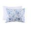 Housse de couette à motif floral et rayé bleu / double, 100%, microfibre captivante à fermeture à boutons-118625184