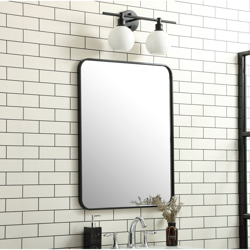 Miroir mural Sabine, 32 po x 24 po, Noir