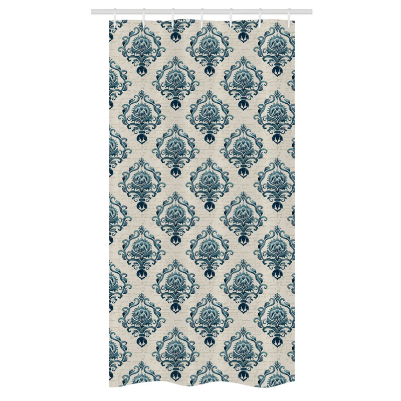 Eiriol Geometric Shower Curtain with Hooks Included, 36" W x 72" L