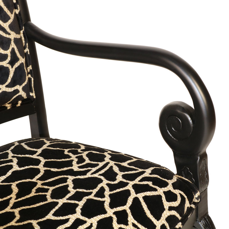 Fauteuil d'appoint Hide Snail, Dark Brown Wood, Polyester brun guépard