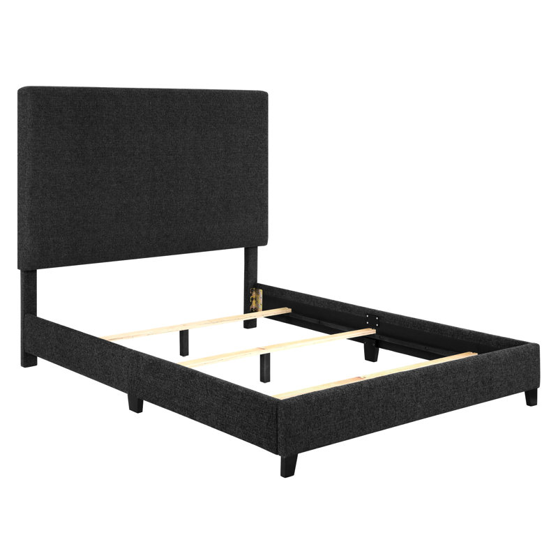 Grand lit tapissier gris anthracite