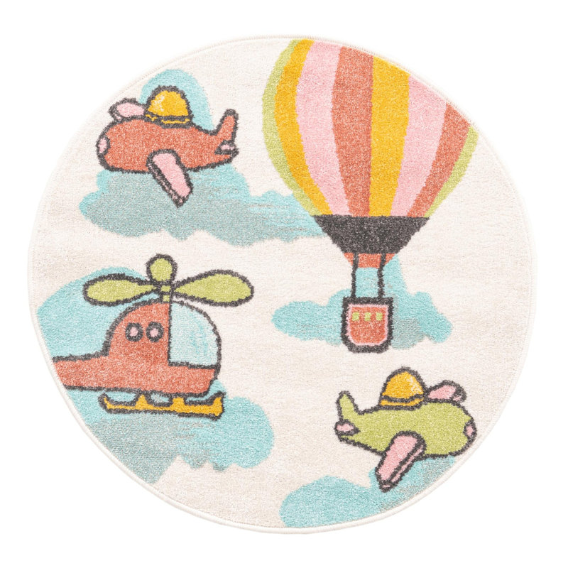 Whimsy Kids Polypropylene Plastic Rug, Round 3'3"