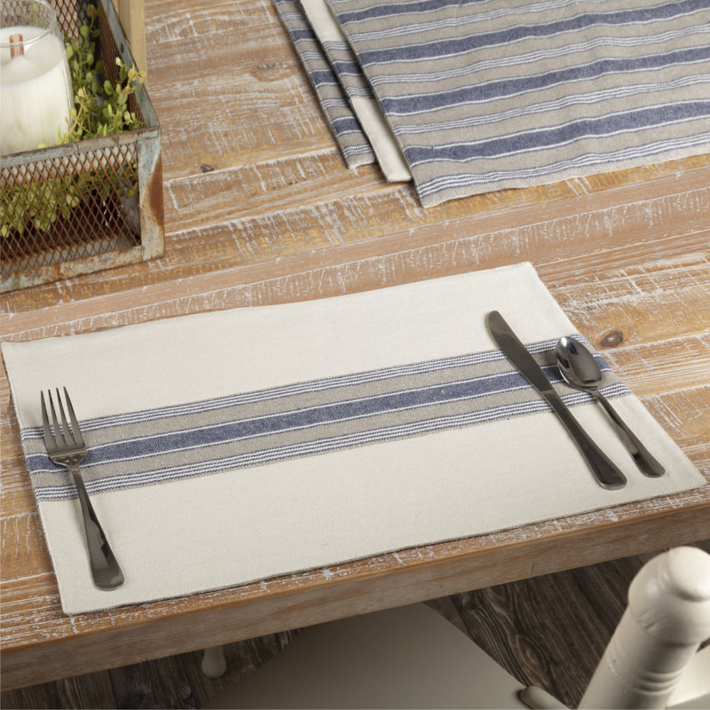 Ensemble de 4 napperons Doylestown, Bleu