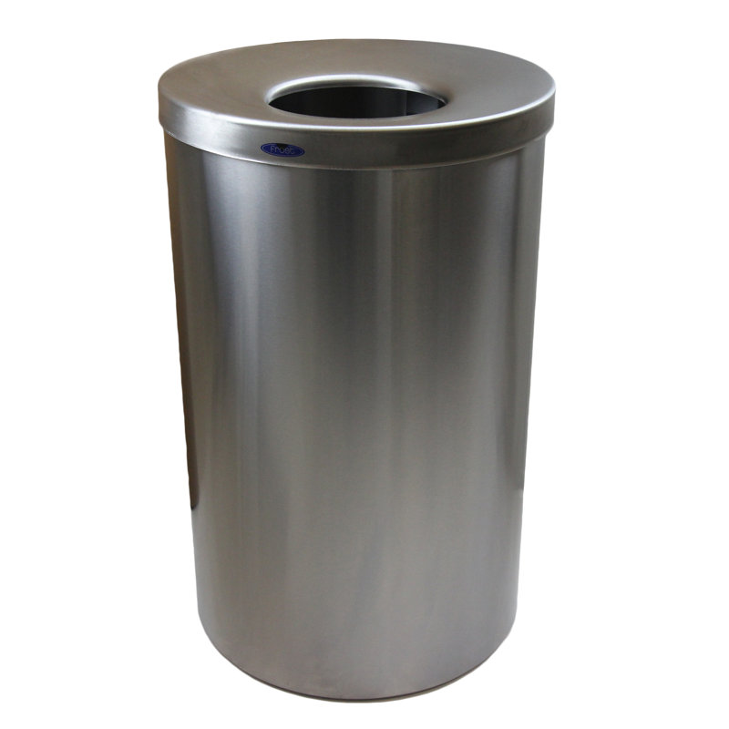 Poubelle 32 gallons, Acier inoxydable