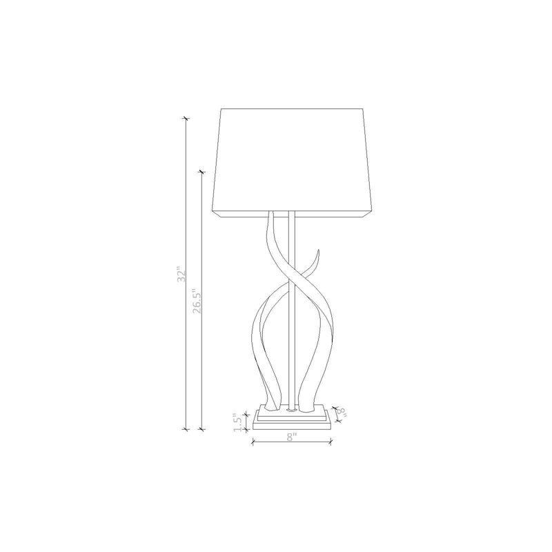 32" Polished Inner Horn Table Lamp - Cream Base