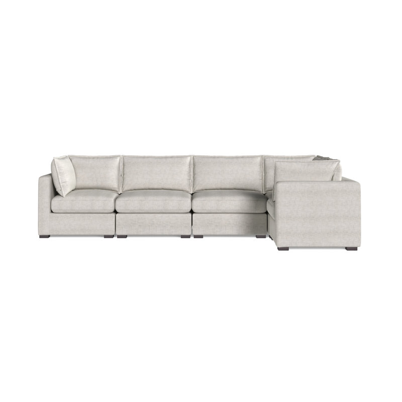 Canapé modulaire à bride 5 pièces Nuttall, Polyester brun clair