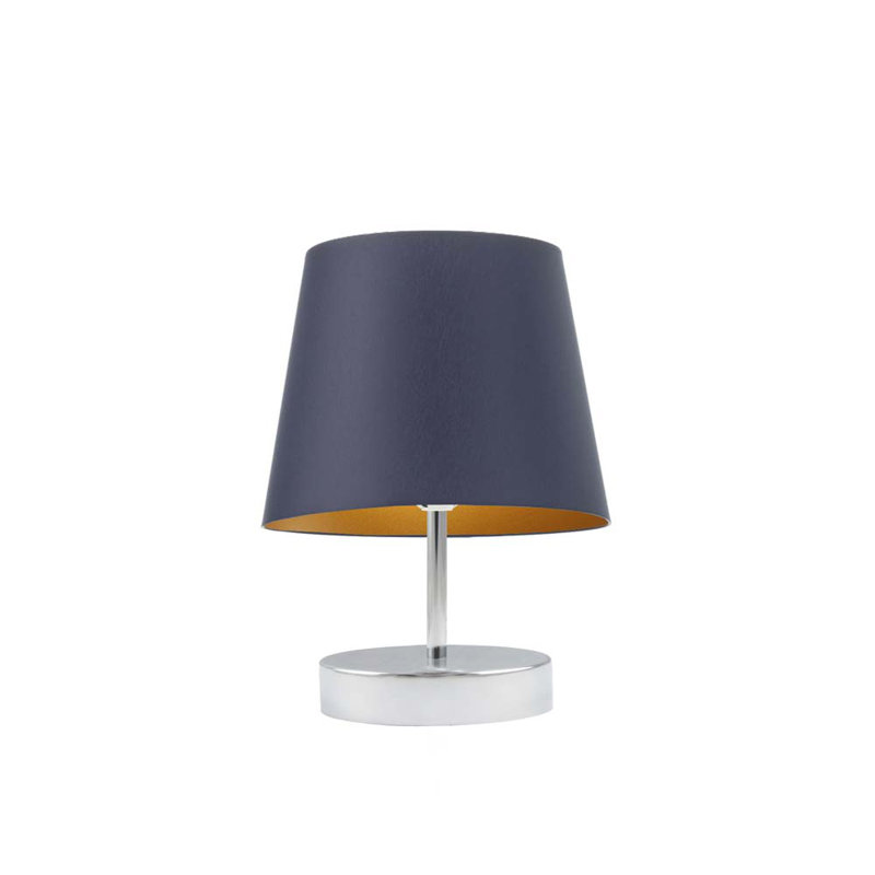 Honoria Metal Table Lamp, Chrome, Navy