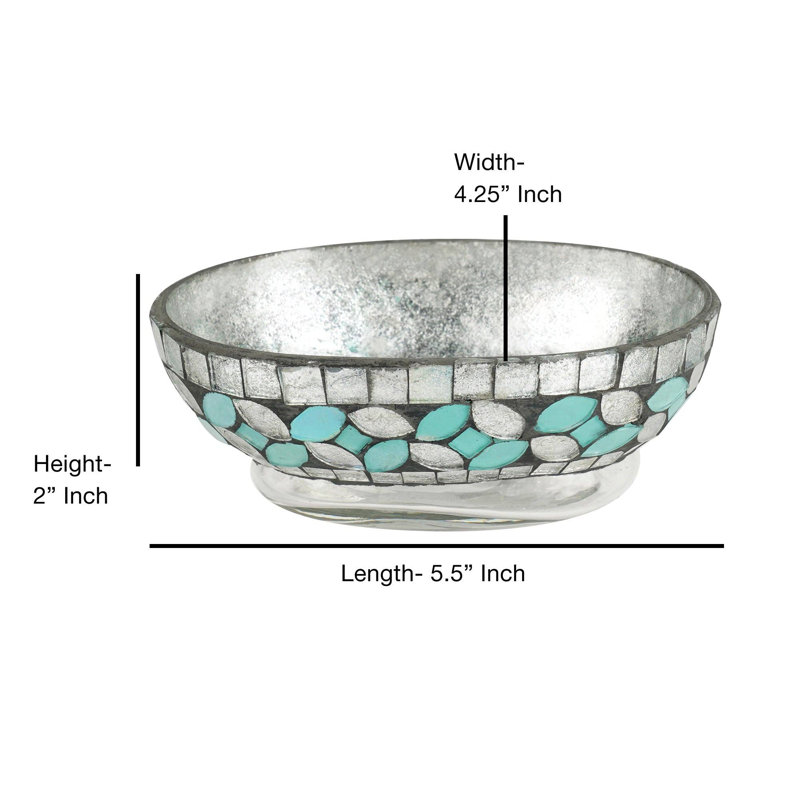 Porte-savon Oneita pour comptoir de salle de bain, douche et cuisine | Mosaïque / acier