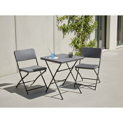 Bistro Set Folding TRAPPETO Black