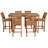 Teak Wood Bistro Bar Set Including Rectangular Table And Abacho Barstools-109480733-109480734