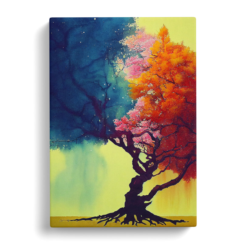 A Painted Tree No.1 - Wrapped Canvas Print, 76cm H x 50cm W x 3cm D