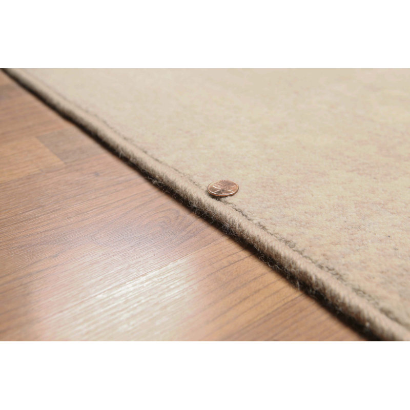 Tapis beige en laine noué à la main de conception unique 6 pi x 9 pi Nasyah