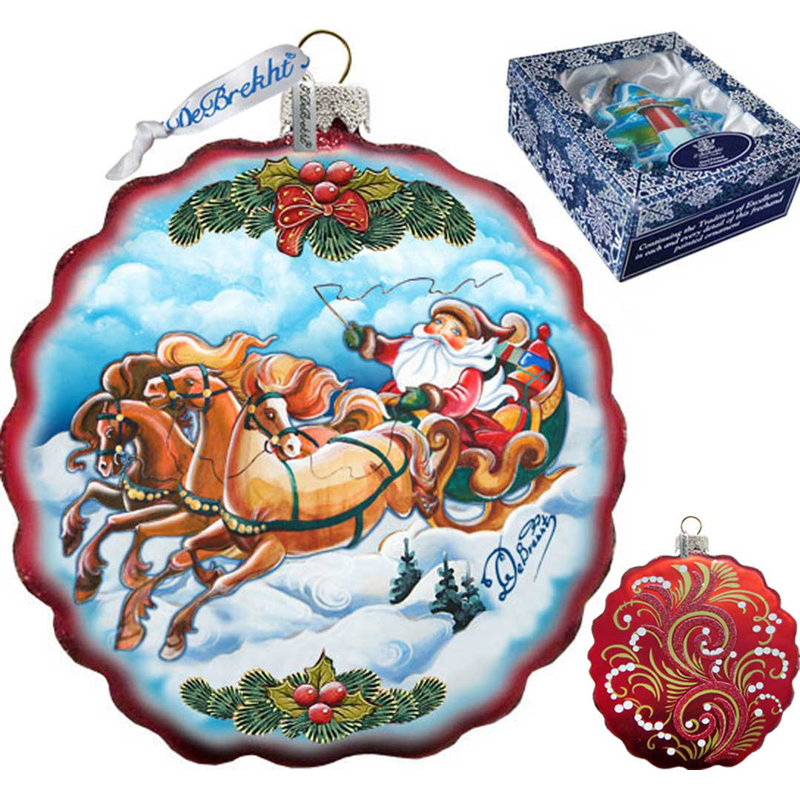 Holiday 4'' Handmade Glass Hanging Figurine Ornament