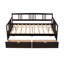 Lit de jour double en bois avec deux tiroirs, espresso-1831486898