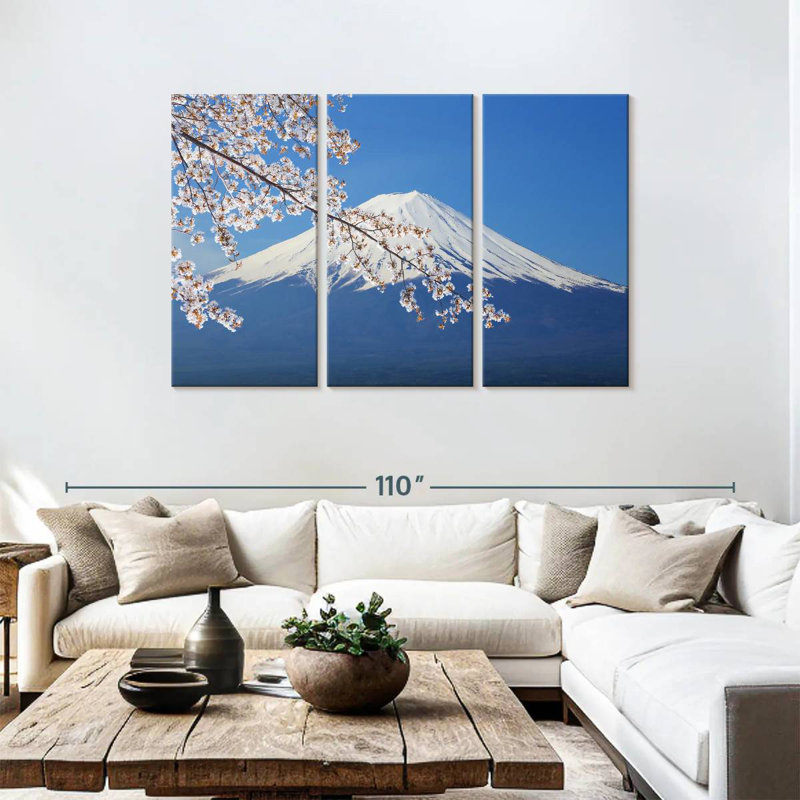 Snowcapped Fuji And Sakura, 48" H x 74" W