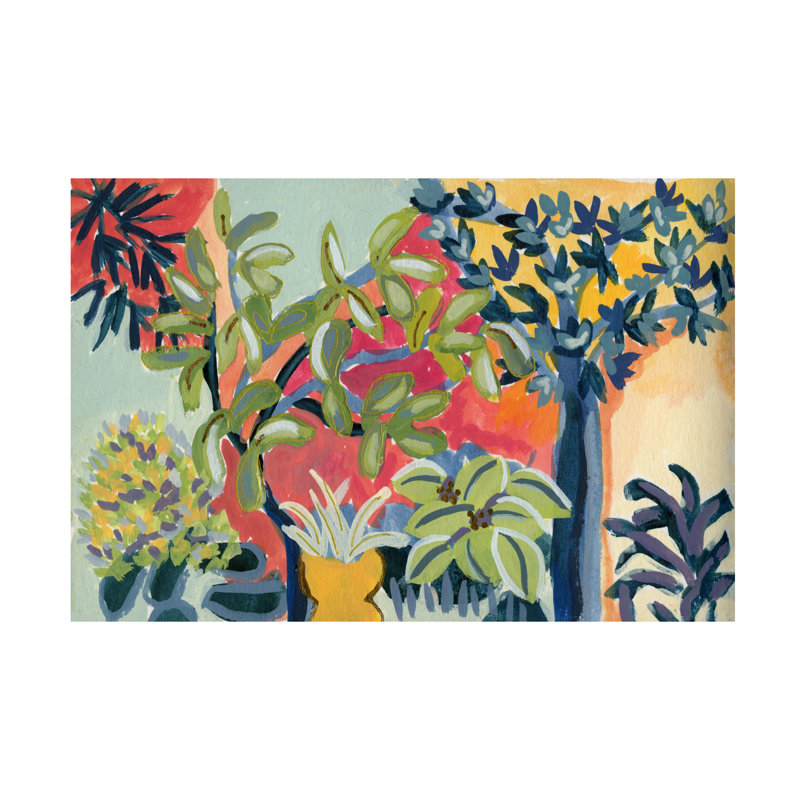 Art mural sur toile tendue - «Indigo Tree A» de Suzanne Allard pour décoration de salon, de chambre à coucher ou de bureau - 12 x 19