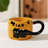 Ceramic Cat Embossed Stackable Mugs, Large Handle Lettered Big Cups For Coffee & Tea