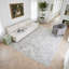 Rectangle Oriental Hand Loomed Wool/Bamboo Slat/Seagrass Area Rug in Ivory/Silver-1733717640