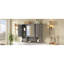 Armoire de salle de bain à miroir de 28,7 po de hauteur, de style moderne, avec des solutions de rangement cachées et ouvertes de 35 po - 3 portes de qualité, convenant à plusieurs pièces