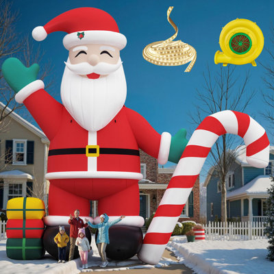 26-Foot Giant Santa Inflatable with LED Lights & Blower for Outdoor Yard & Commercial Displays
