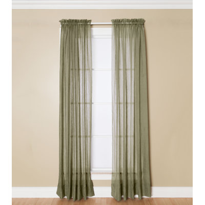 Messancy 100% Polyester Sheer Crushed Voile Solid Color Curtain Panel with Rod Pocket Top