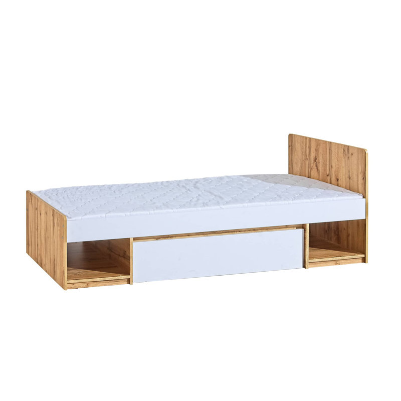 Brix DE Size - 90 X 195 Cm Bed, Oak Wotan